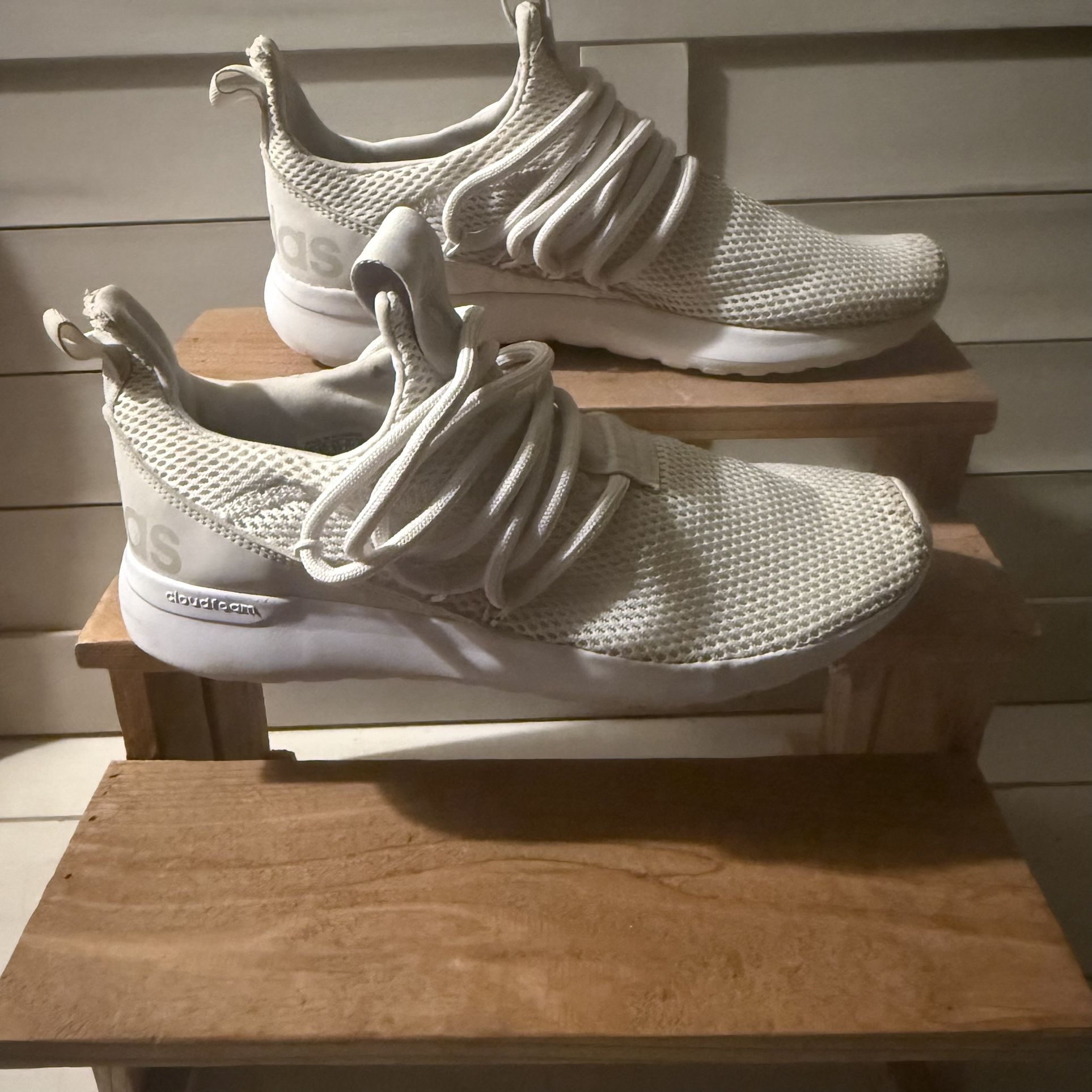 Adidas Sneakers Cloudfoam White Mesh Size 7 Mens