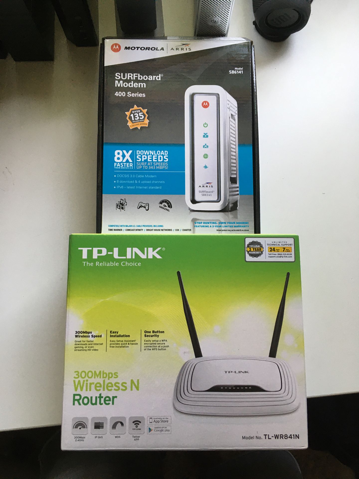 Modem and router