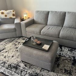 Sectional, Chair And Ottoman 