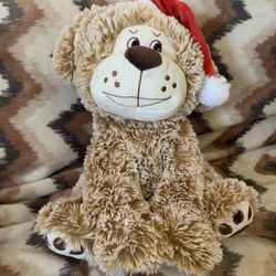 13” Plush Teddy Bear with Santa Hat – Soft Holiday Stuffed Animal