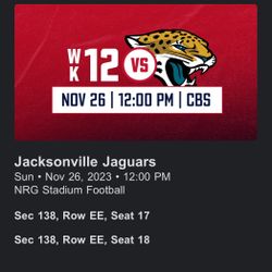 Jacksonville Jaguars At Houston Texans Tickets At NRG