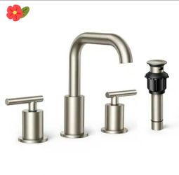 FORIOUS
Two-Handles Widespread Brass Bathroom Faucet with Pop Up Drain Assembly Bathroom Sink Faucet with cUPC Water Supply