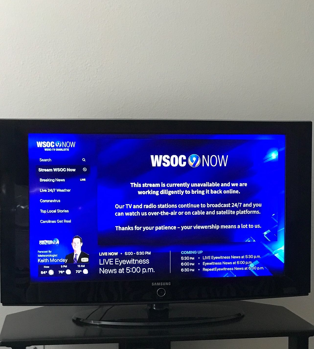 Samsung 40” Flat Screen TV