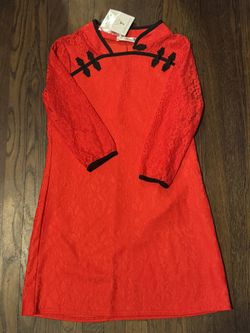 Cheongsam Red Lace Dress Size Large