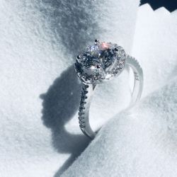 1.25CT Halo Brilliant Engagement Ring