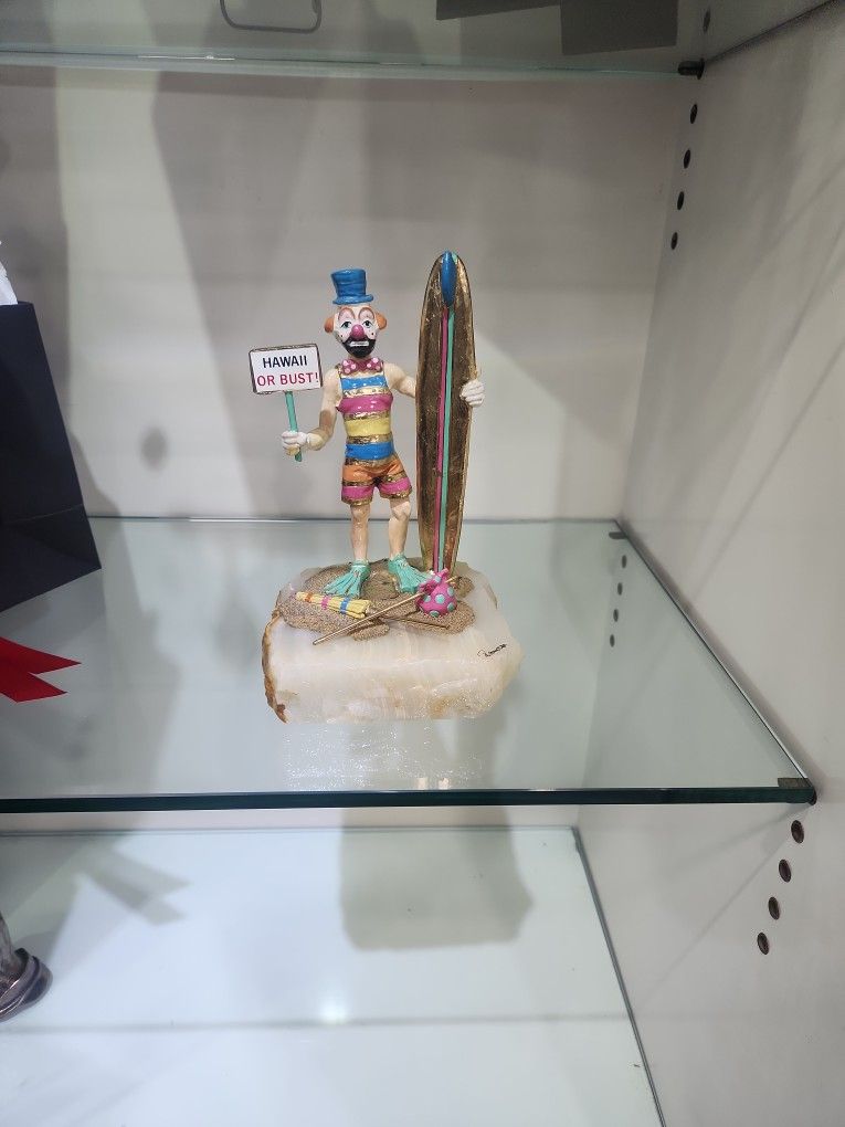 Hawaii Or Bust! Surfer Clown Statue By Ron Lee