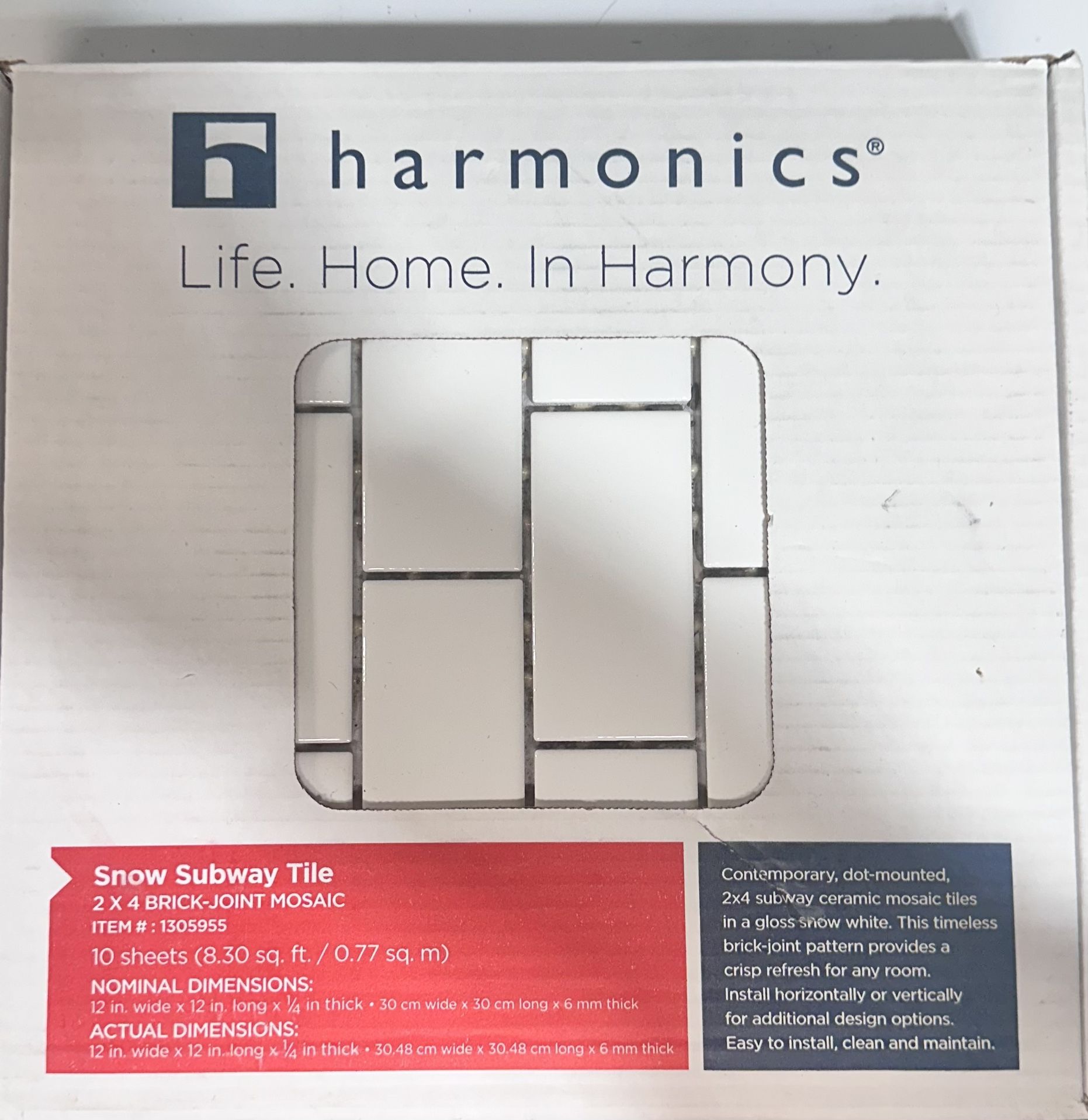 Harmonic’s Subway Tile BRAND NEW 12x12 Sheets 1/2 Price