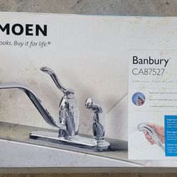 MOEN CA87527 Banbury Single-Handle Low-Arc Standard Kitchen Faucet in Chrome
