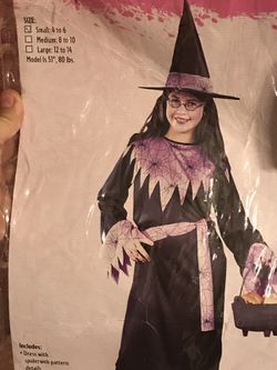 Girls size 4-6 witch costume