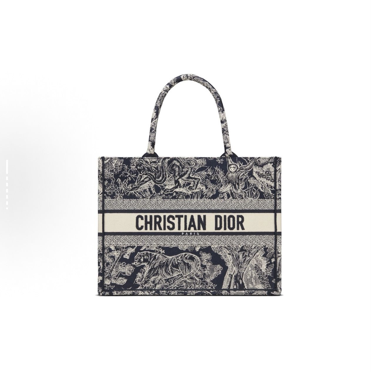 DIORBookTote Tote Bag Series Tiger Pattern Joy Print Dark Background Large Capacity Embroidery Embroidery Tote Bag Tote Bag Shopping(754)95