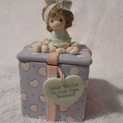 Vintage Precious moments what better to give than yourself trinket box