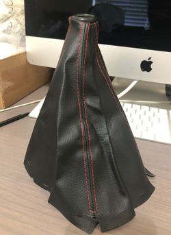 FITS HONDA ACURA JDM BLACK & RED STITCHES MANUAL RACING SHIFT KNOB BOOT MT