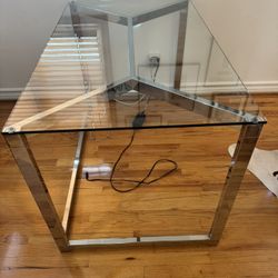 CB2  Contemporary Glass & Chrome Desk