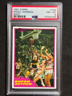 1981 Topps #109 Magic Johnson PSA 8 NM-MT Los Angeles Lakers HOF