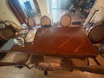 Formal Wood Dining Table with 8 chairs