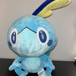 Build A Bear Pokemon Sobble Plush BNWT NO SOUND Blue 19” Smile Face