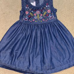 Toddler Girl Summer Dress 4T Floral Denim 