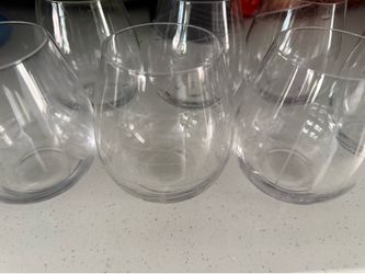 Set of 7 stemless wine glasses