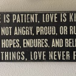 “Love is ….” Wood Sign