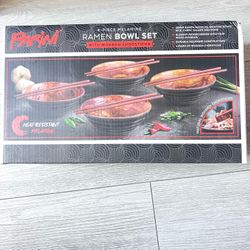 Melamine Ramen ballet with wooden chopstick (4piece)