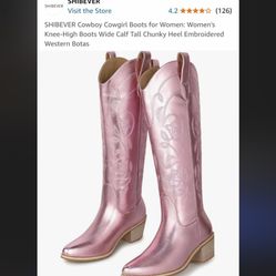 Pink Cow Girl Boots Size 6