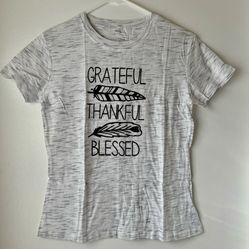 Grateful Thankful Blessed Shirt, Large 