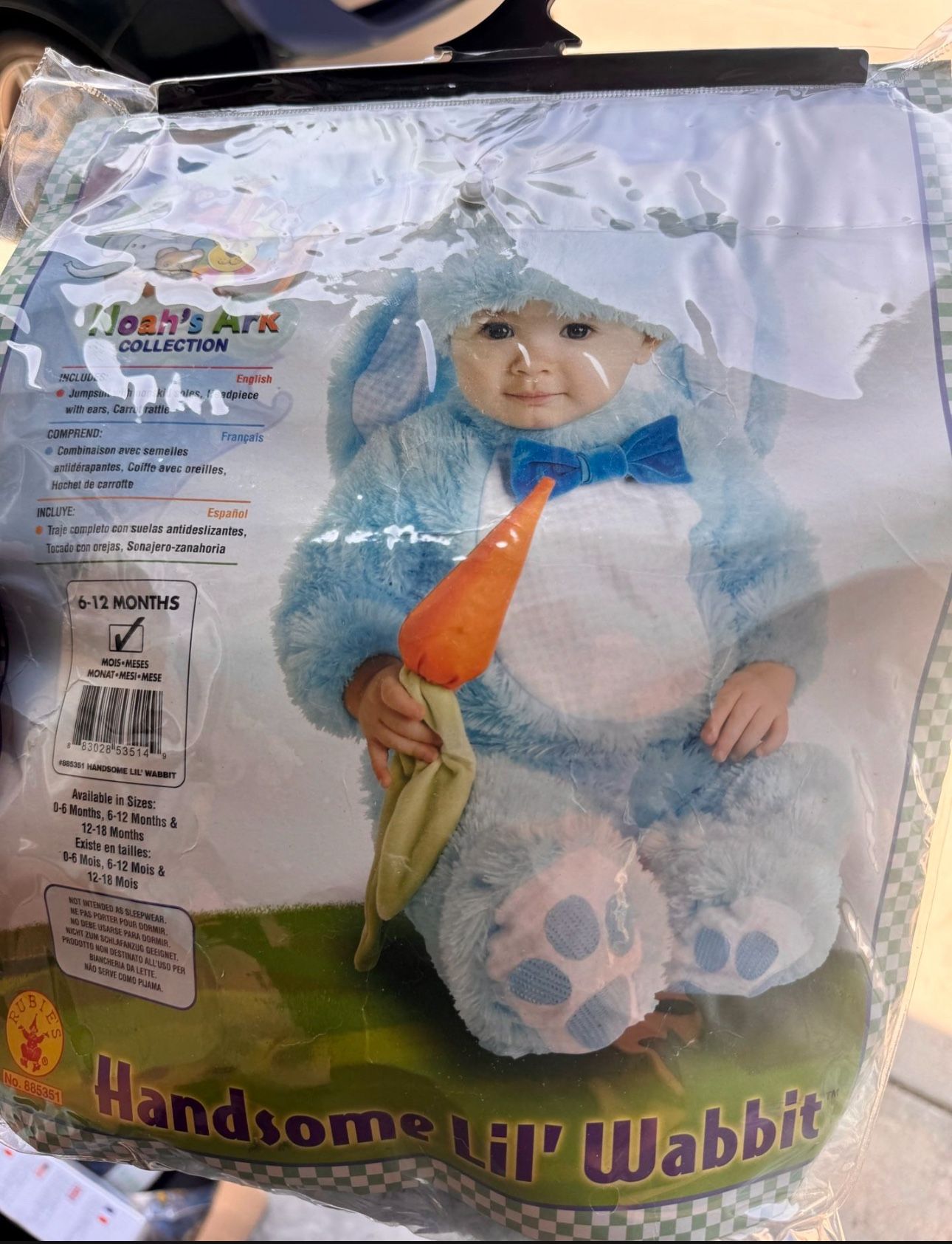 Noah's Ark Handsome Lil' Wabbit Kids Costume - ( Size 6-12  Months ) Slightly Used  