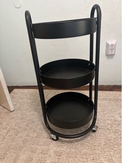3 tier round metal cart