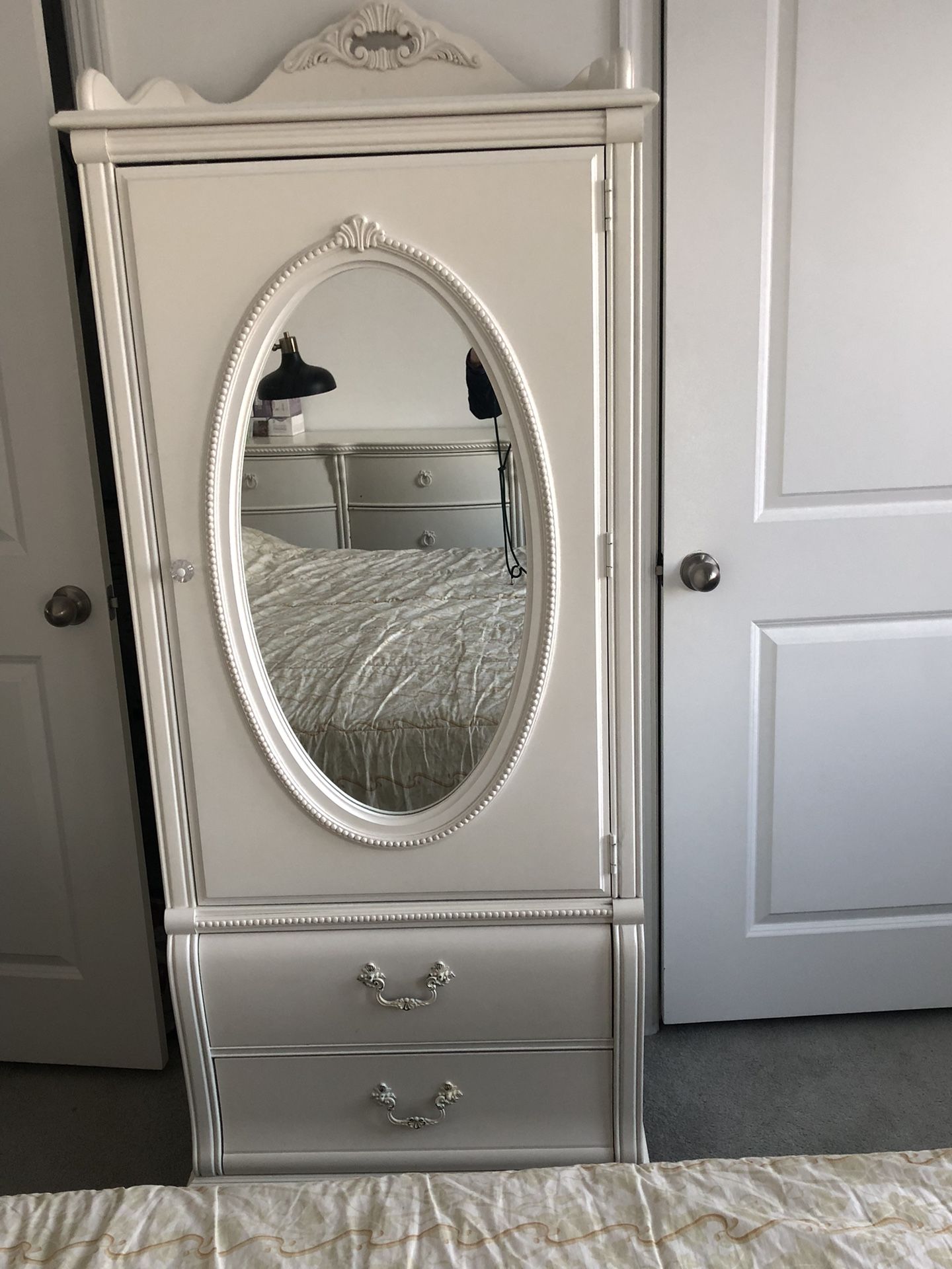 Girl’s Bedroom, Stanley Armoire, American Signature, Two Dressers, Solid Wood