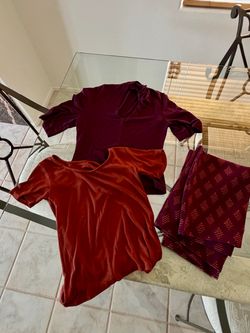 Zara Trafaluc Women's 3-Piece M Burgundy/Rust 2 Tops + Pencil skirt Pre-owned - Excellent