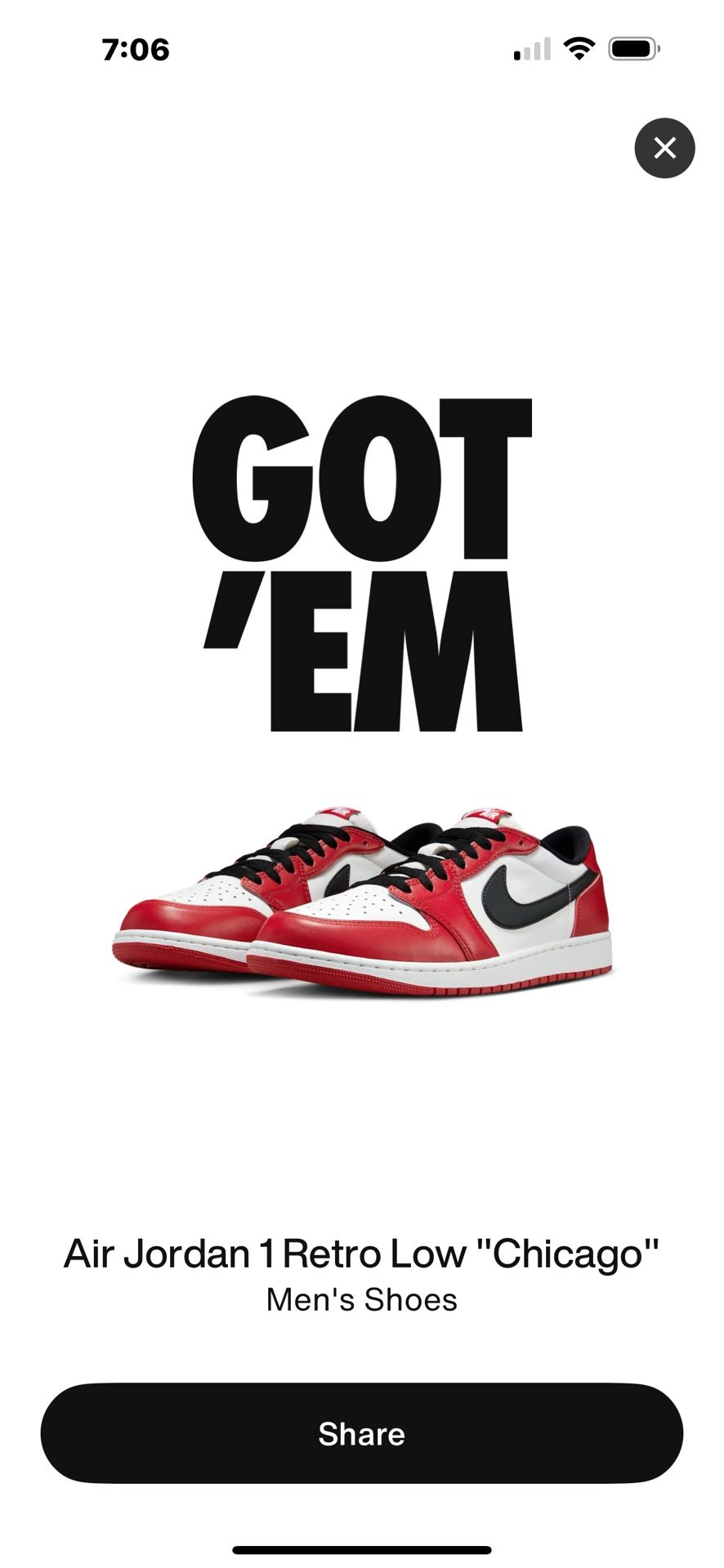 Jordan 1 Chicago Sz 9.5