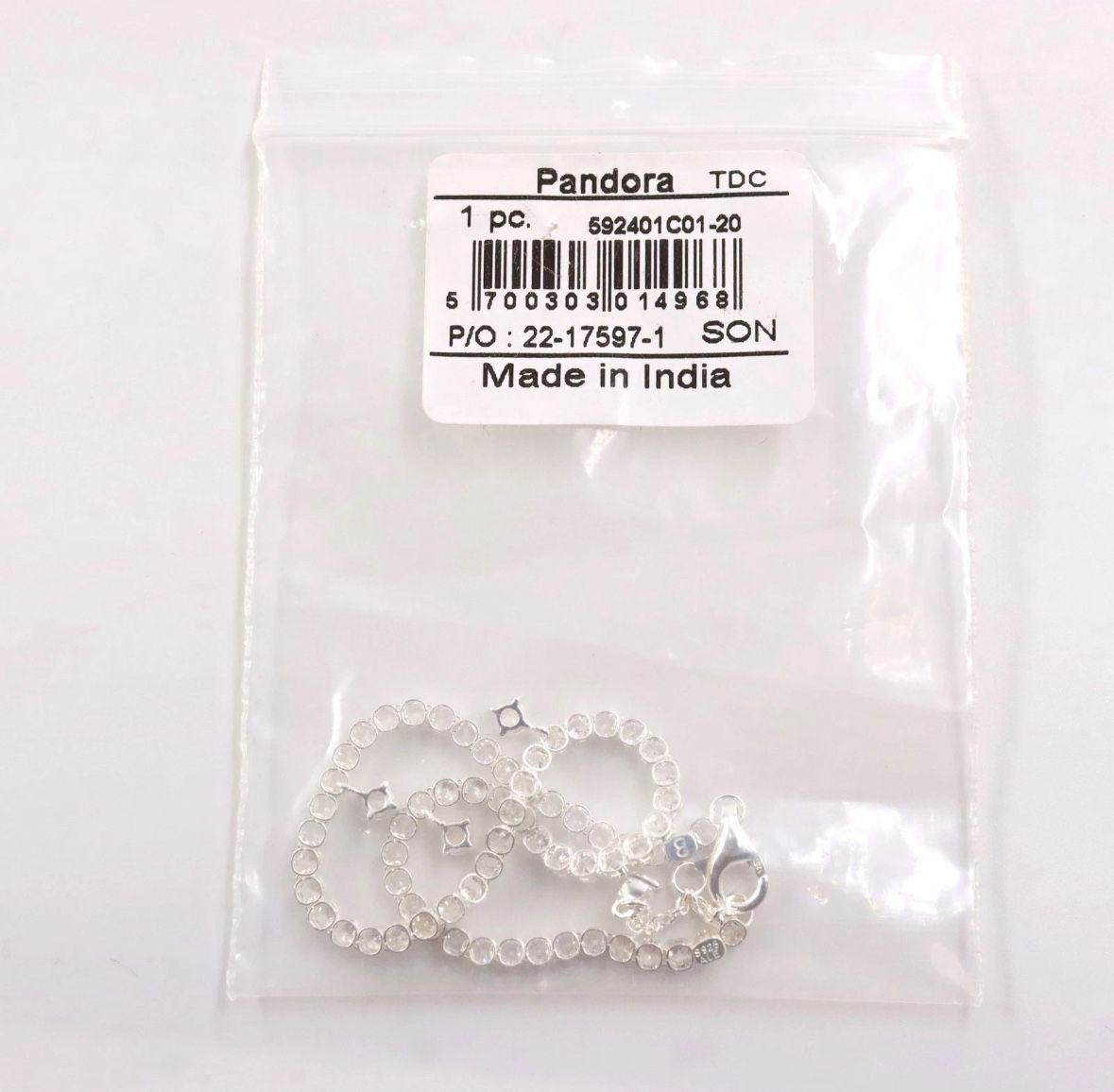 Pandora Sparkling Drops Tennis Bracelet with Clear CZ in Sterling