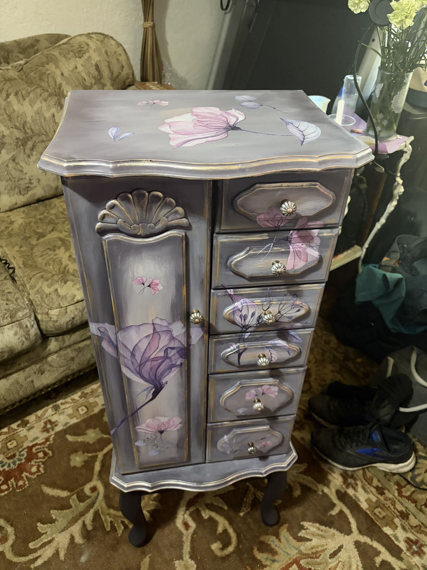 Hand Painted Jewelry Armoire
