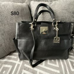 DKNY LEATHER SHOULDER BAG 