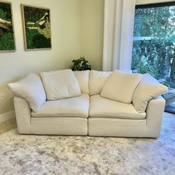 Restoration Hardware cloud couch Off White/ Beige , sofa living room furniture, RH.