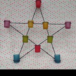 28" T x 27" W Pentagram 10 ct Glass Candle Holder Wall Art