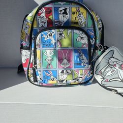 New Warner Bros Bugs Bunny Mini Backpack W Coin Wallet