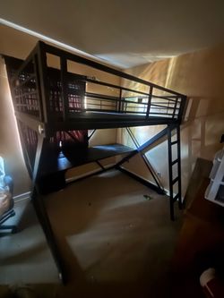 Bunk bed with desk