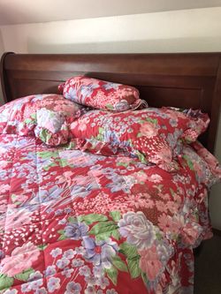 Queen sleigh bed - solid, real wood