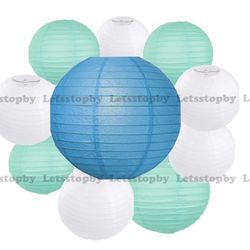Brand new 10 packs Round Mixed Sized Paper Lanterns for wedding birthday baby shower graduation event home party decoration DIY art craft supplies