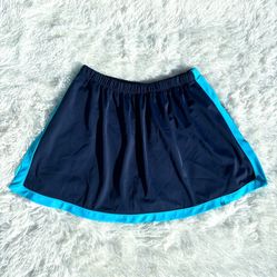 ✨ NEW NAVY SKORT TEAL AQUA BLUE TRIM SLIT SWIM SKIRT S/M ✨