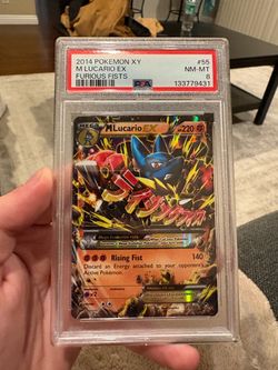 🧱 M Lucario EX Furious Fists Pokemon PSA Slab PSA 8