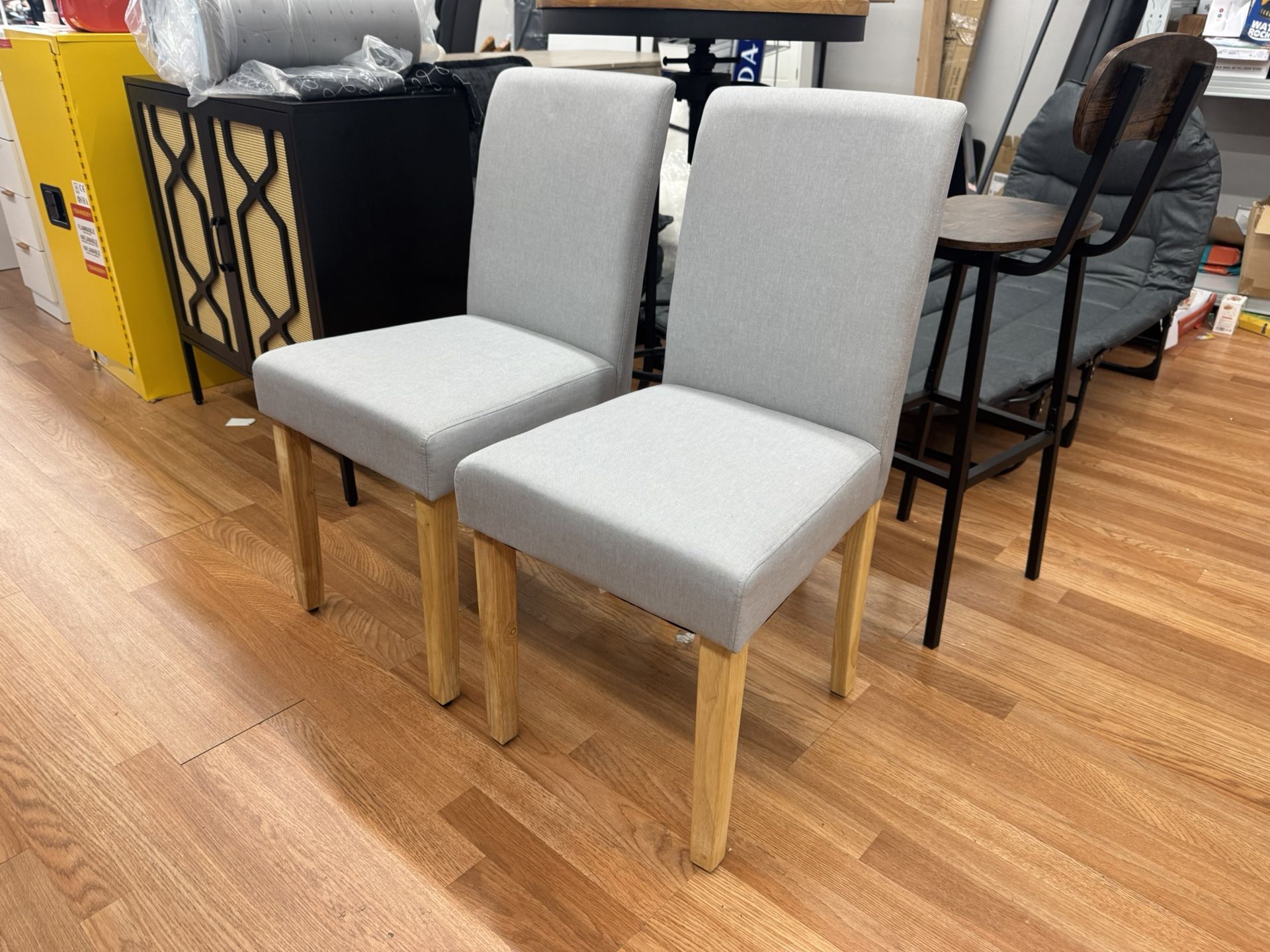 Modern New Grey Fabric Dining Chairs