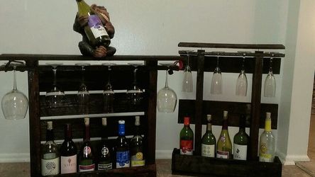 wine rack with glass holder