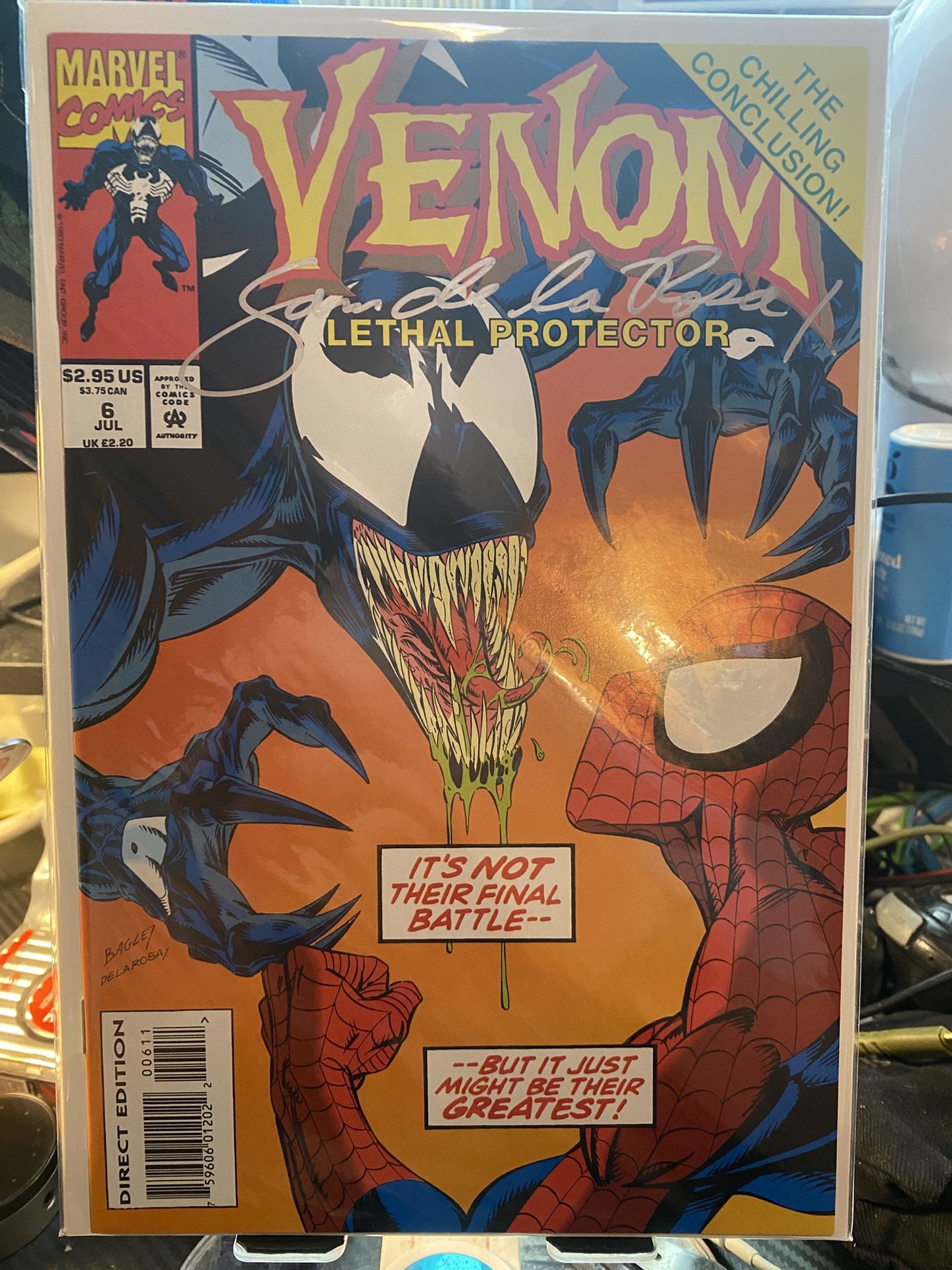 Comic Book Venom Lethal Protecter #6 Signed By Sam De La Rosa