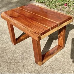 15” Redwood Foot Stool: 15”W x 10.5”H