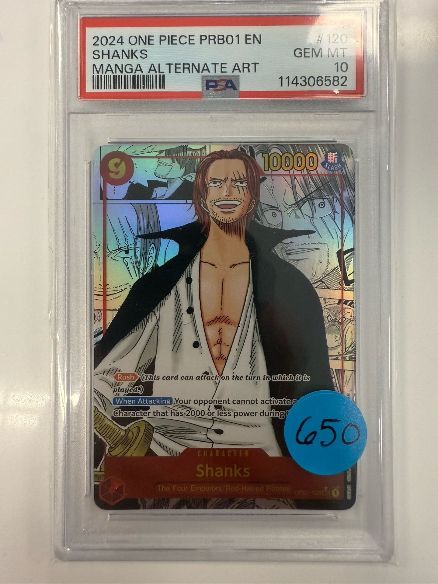 Shanks Manga Prb-01 PSA 10