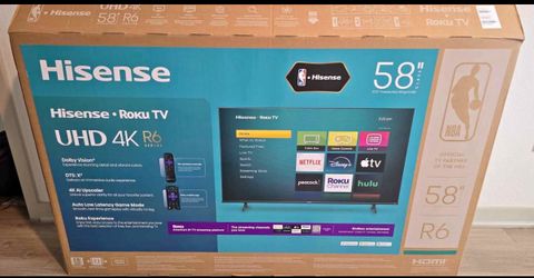 Hisense 58 Inches Roku Smart TV with Remote and TV Mount