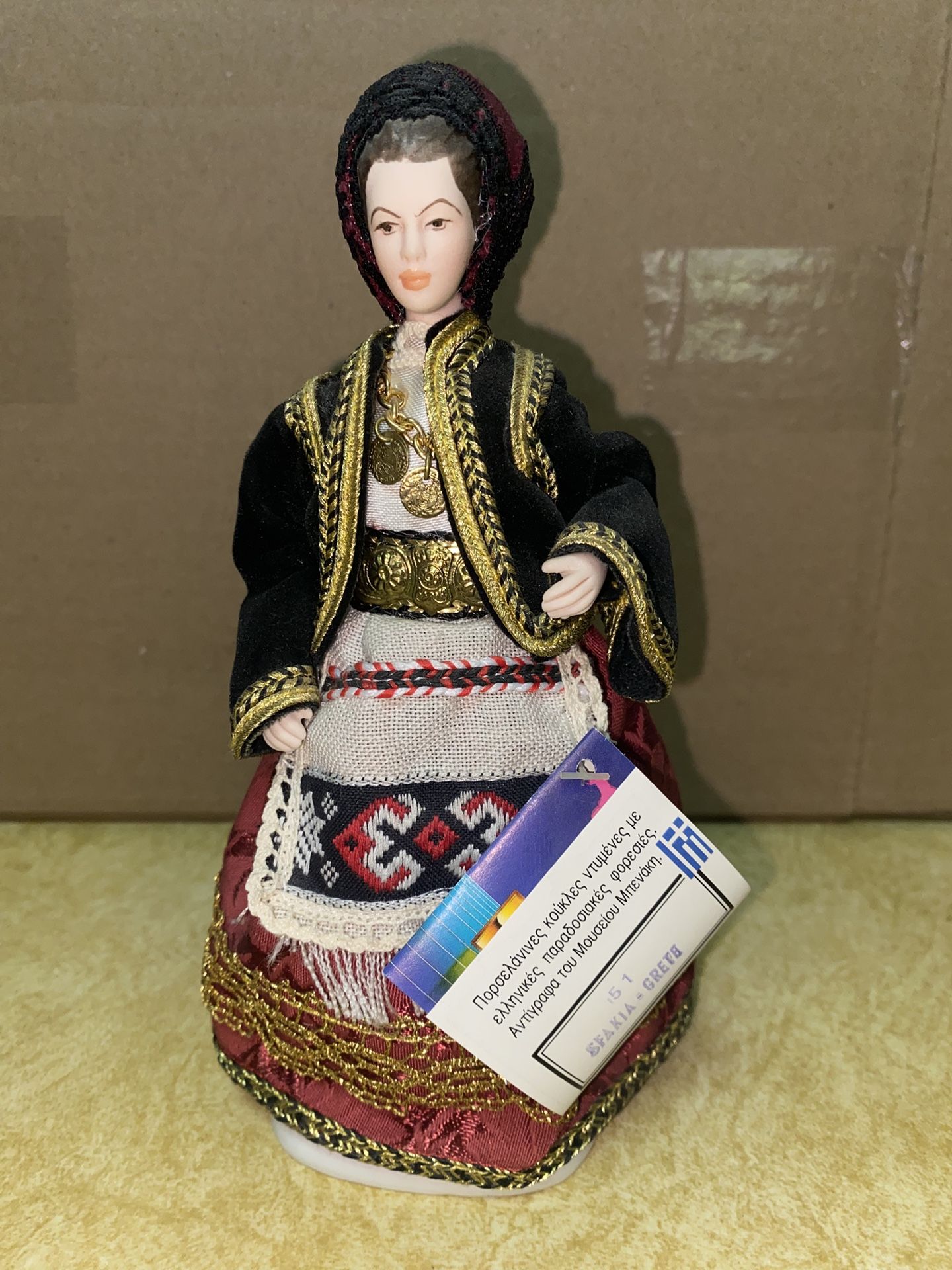 7.5 inch Vintage Evelt Handmade Greek Porcelain Doll 151 E Sfakia-Crete Imported From Greece