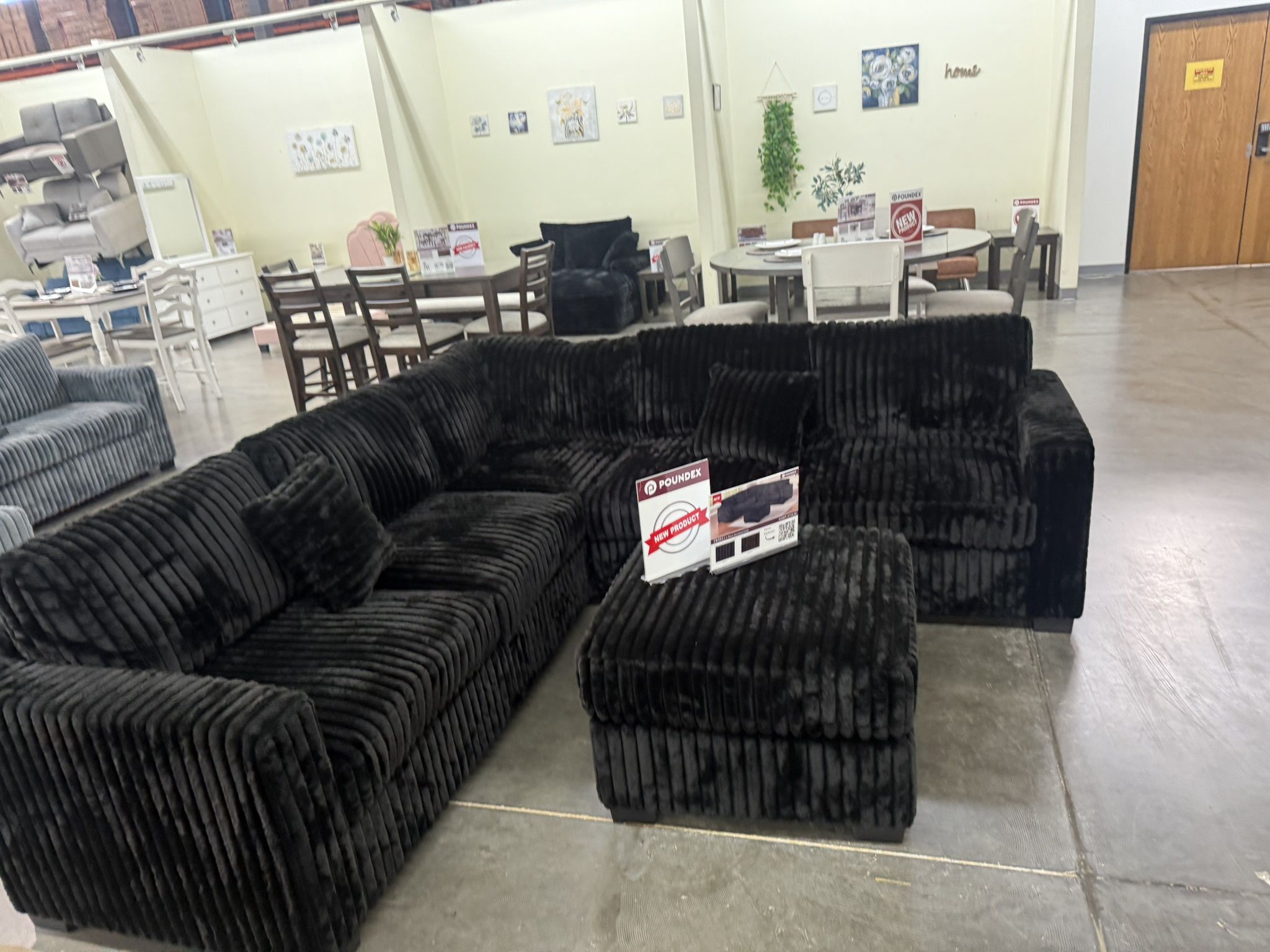 New Black Sectional 